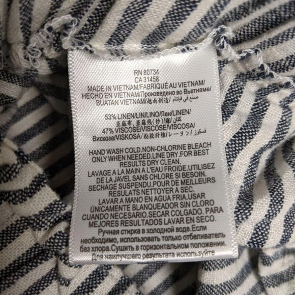 BCBGeneration Shorts Women Large Pull-on Paperbag Striped Woven Linen Blend L - Picture 8 of 9